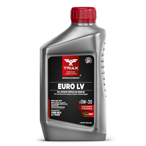 TRIAX Euro LV 0W-30 Full Synthetic PAO Esters Engine Oil Compatible with BMW LL-12+, BMW LL-17+, and Mercedes Benz 229.71 (1 Quart)