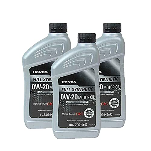 Genuine OEM Full Synthetic 0W-20 Engine Oil 3 Quarts Advanced Protect (3x1 Qt) For Acura ILX MDX RSX Honda Accord Civic CR-V Fit Odyssey Pilot saturn Vue Toyota Highlander