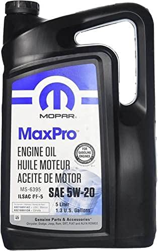 Mopar Genuine Chrysler Parts & Accessories Maxpro SAE 5W-20 Motor Oil 5-Quart (1.3 U.S. GAL)