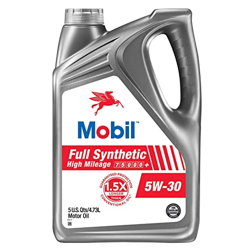 Mobil Full Synthetic High Mileage Motor Oil 5W-30, 5 Quart