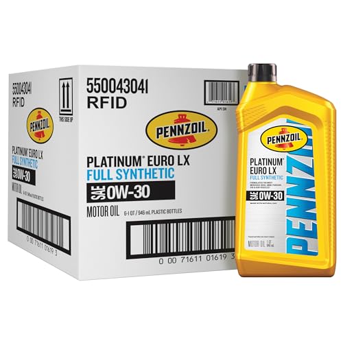 Pennzoil Platinum Euro LX Full Synthetic 0W-30 Motor Oil, 1 Quart (6 Pack)