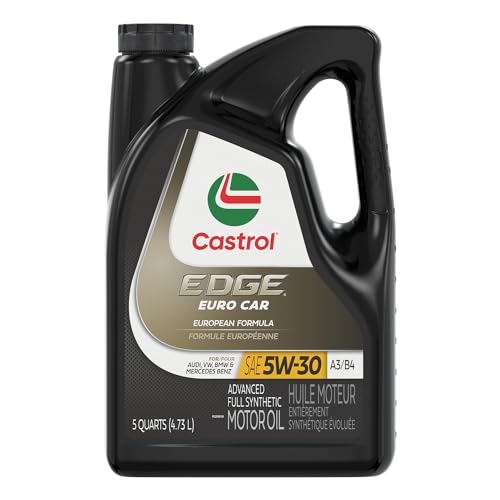 Castrol Edge Euro 5W-30 A3/B4 European Advanced Full Synthetic Motor Oil, 5 Quarts