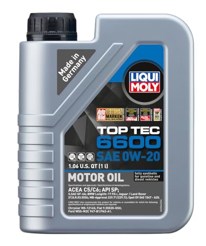 Liqui Moly Top Tec 6600 SAE 0W-20 | 1 L | Synthesis Technology Motor Oil | SKU: 22044