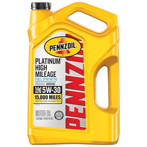 Pennzoil Platinum High Mileage Full Synthetic 5W-30 Gasoline Engine Oil, 5 Quart