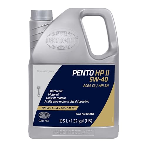 Pentosin 8042206 Pento High Performance II 5W-40 Full Synthetic Motor Oil for Four-Season Use; 5 Liter Jug