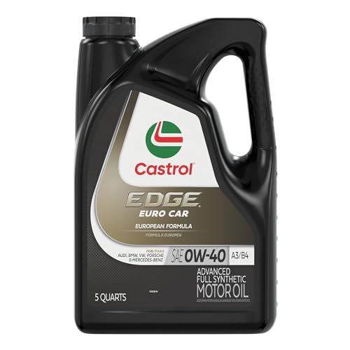 Castrol Edge Euro 0W-40 A3/B4 Advanced Full Synthetic Motor Oil, 5 Quarts