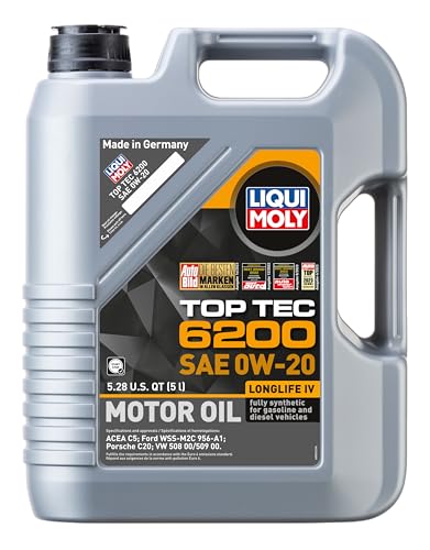 LIQUI MOLY Top Tec 6200 SAE 0W-20 | 5 L | Synthesis technology motor oil | SKU: 20238