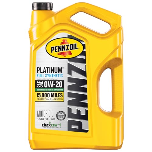 Pennzoil Platinum Full Synthetic 0W-20 Motor Oil, 5 Quart