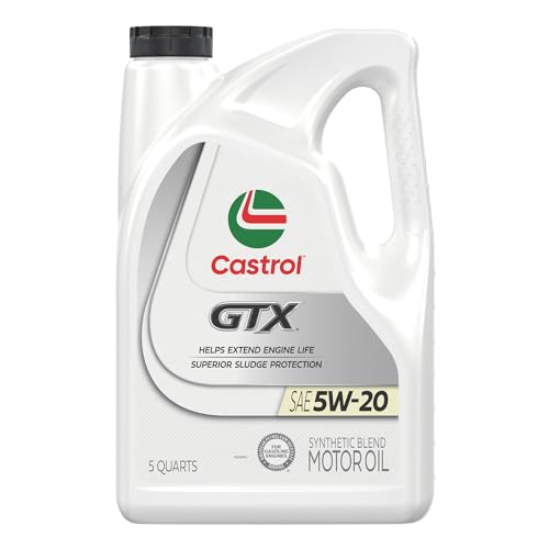 Castrol GTX 5W-20 Synthetic Blend Motor Oil, 5 Quarts