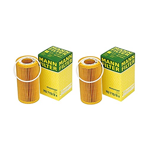 Mann Pair Set of 2 Engine Oil Filters Cartridges For Volvo C30 C70 S40 S60 Cross Country V50 V60 XC60 XC70 2.4L 2.5L L5 DOHC Naturally Aspirated Turbocharged GAS FI DI MFI MC MH MJ MS MW