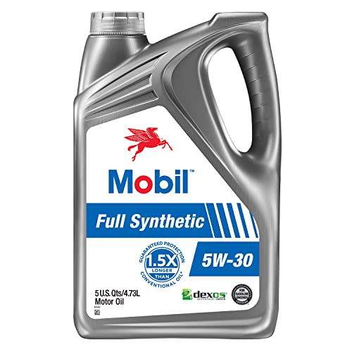 Mobil Full Synthetic Motor Oil 5W-30, 5 Quart