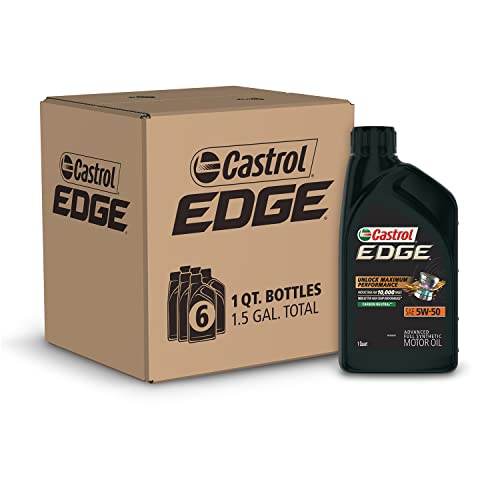 Castrol Edge 5W-50 Advanced Full Synthetic Motor Oil, 1 Quart, Pack of 6