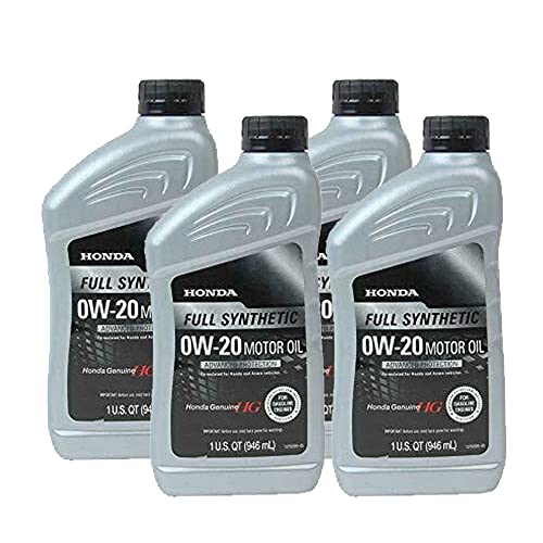 Genuine OEM Full Synthetic 0W-20 Engine Oil 4 Quarts Advanced Protect (4x1 Qt) For Acura ILX MDX RSX Honda Accord Civic CR-V Fit Odyssey Pilot saturn Vue Toyota Highlander