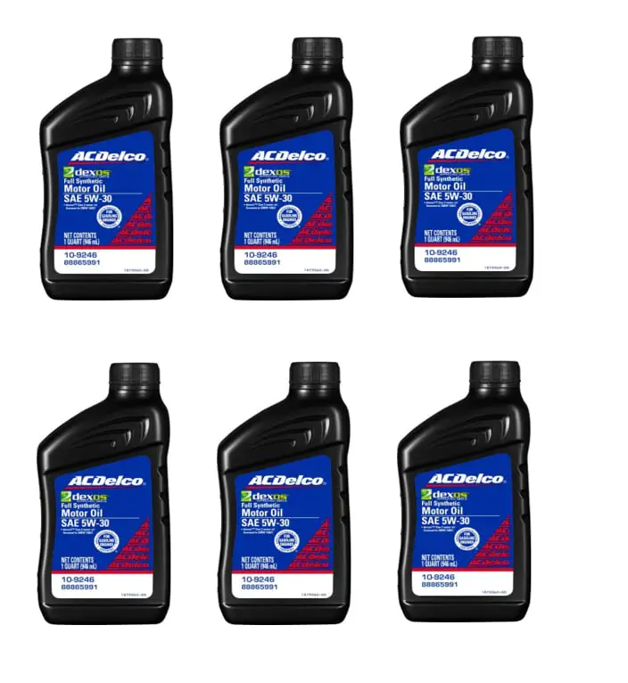 ACDelco 109246 5W-30 dexos1 Gen2 Full Synthetic Motor Oil 1 Quart (6 pack)