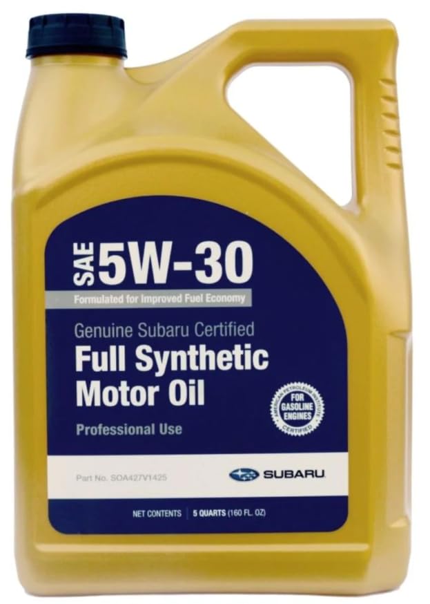 Subaru OEM Synthetic 5W-30 Motor Oil 5 Quart Bottle Container SOA427V1425 Turbo Sti wrx