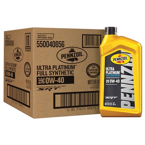 Pennzoil Ultra Platinum Full Synthetic 0W-40 Gasoline Engine Oil, 1 Quart (Case of 6)