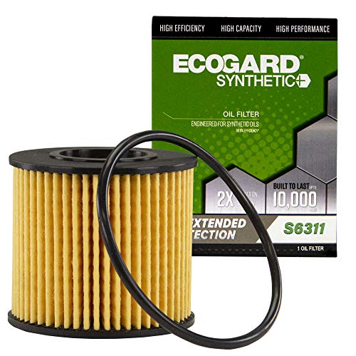 ECOGARD S6311 Premium Cartridge Engine Oil Filter for Synthetic Oil Fits Toyota Corolla 1.8L 2009-2016, Prius 1.8L 2010-2017, Prius V 1.8L 2012-2017, C-HR 2.0L 2018-2020, Matrix 1.8L 2009-2014