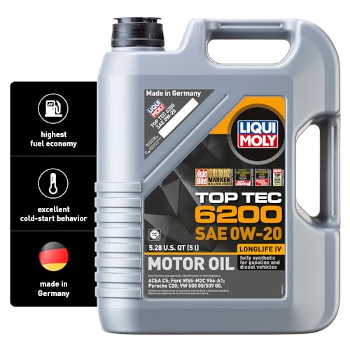 LIQUI MOLY Top Tec 6200 SAE 0W-20 | 5 L | Synthesis technology motor oil | SKU: 20238