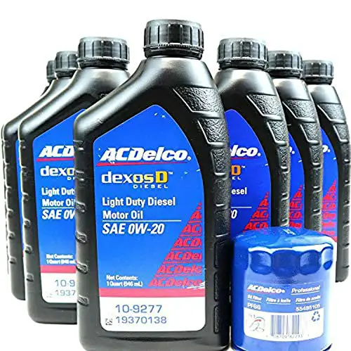AC Delco DexosD 0w-20 Engine Oil and Oil Filter Change Kit For 3.0L Duramax Diesel LM2