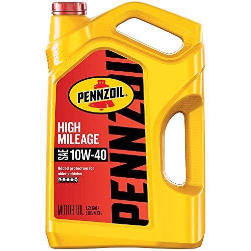 Pennzoil High Mileage Conventional 10W-40 Motor Oil for Vehicles Over 75K Miles (5-Quart, Single Pack)