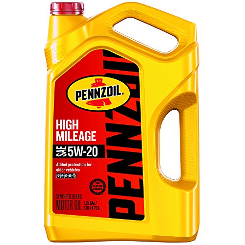 Pennzoil High Mileage Synthetic Blend 5W-20 Motor Oil for Vehicles Over 75K Miles (5-Quart, Single-Pack)