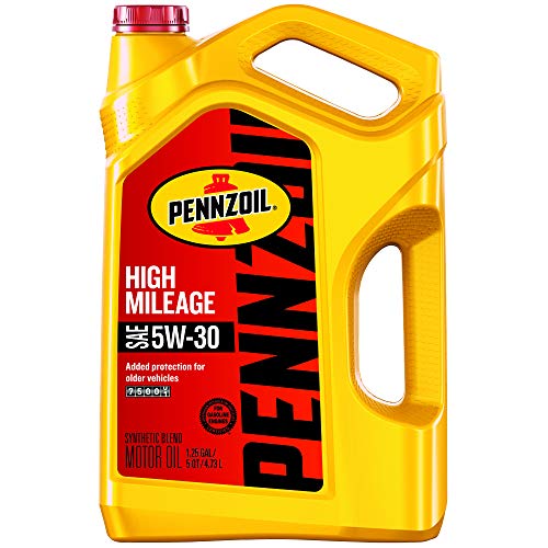 Pennzoil High Mileage Synthetic Blend 5W-30 Motor Oil for Vehicles Over 75K Miles (5-Quart, Single-Pack)