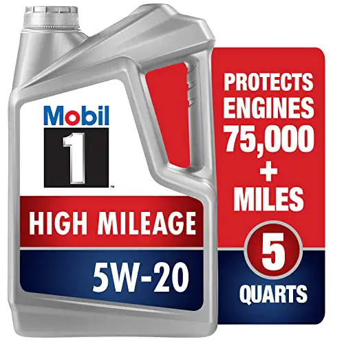 Mobil 1 High Mileage Full Synthetic Motor Oil 5W-20, 5 Quart