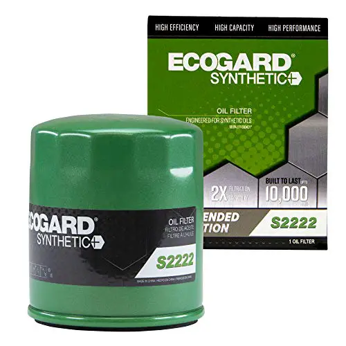 ECOGARD S2222 Premium Spin-On Engine Oil Filter for Synthetic Oil Fits Chevrolet Silverado 1500 5.3L 2007-2013, Silverado 2500 HD 6.0L 2007-2019, Tahoe 5.3L 2007-2014, Malibu 2.5L 2013-2015